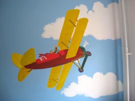 Biplane mural
